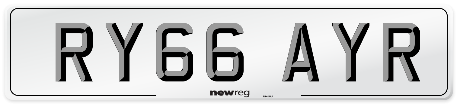 RY66 AYR Number Plate from New Reg